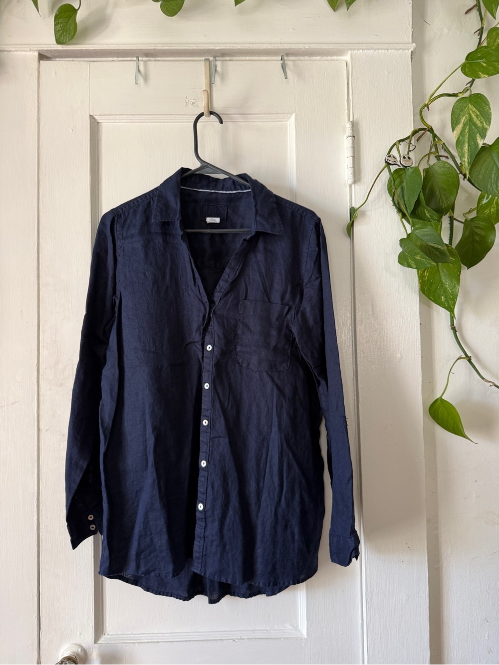 SIGRID OLSEN size M Men's Navy Long-Sleeve Casual Button-Down Shirt